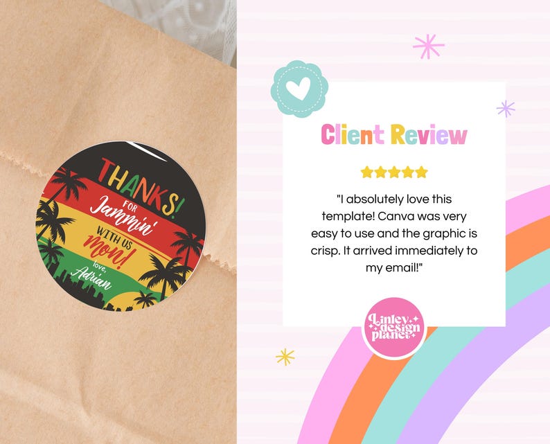Editable Reggae Birthday Favor Tag Template, Reggae 1st Birthday Party ...