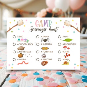 Chasse au trésor dans le camping, jeux de camping pour enfants, fête dans un camp en plein air, jeux d'anniversaire pour caravane, décoration de fête pour campeurs heureux, GCBP01
