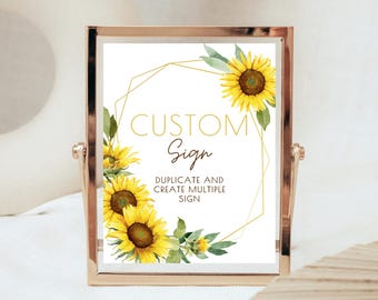 Sunflower Baby Shower Sign Template: Custom Baby In Bloom Banner (Digital Download)