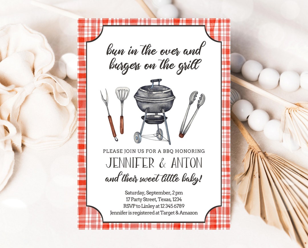 Editable BBQ Baby Shower Invitation, Backyard Baby Shower Invitation ...