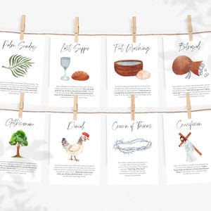 Bearbeitbare Auferstehungsstudienkarten, druckbare Ostergeschichtenkarten, LDS-Ostern-Adventskarten, erste Osterschrift, Karwochekarten, EPC17