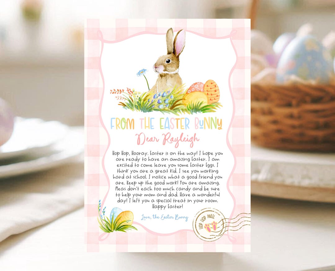 Personalized Easter Bunny Letter: Editable Canva Template (digital ...