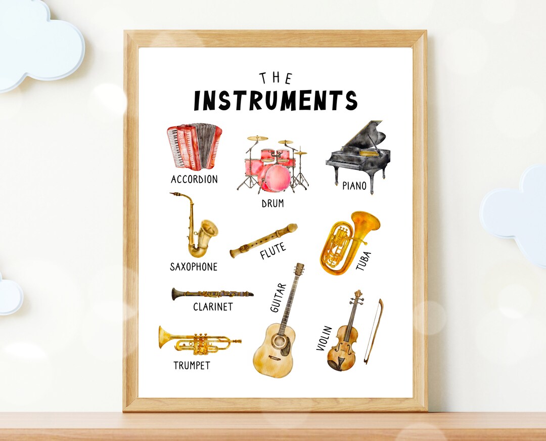 Printable Instruments Learning Wall Art for Kids Kids - Etsy