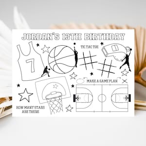 Basketball Birthday Coloring Page, Sports Theme Birthday Party, Boy Sport Birthday, Party Favor, Coloring Sheet, Basketball Activity, BBBC01