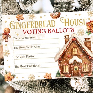 Gingerbread House Voting Contest Template, Pink Christmas Gingerbread ...