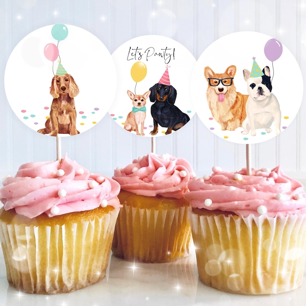 Dog Cupcake Toppers Etsy