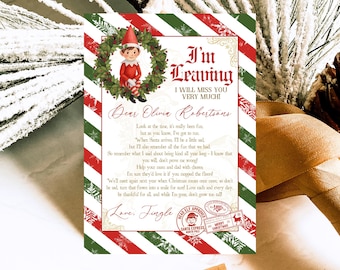 Christmas Elf Goodbye Letter Template Editable Farewell Note Elf Leaving Letter Printable Holiday Elf Goodbye Message Digital Download CH02