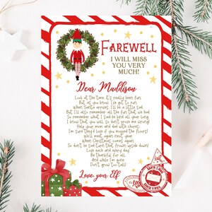 Carta de despedida de elfo editável, Carta de despedida de elfo de Natal, Carta de despedida de elfo, Carta de despedida de elfo, Carta de elfo, Download instantâneo, CEC02