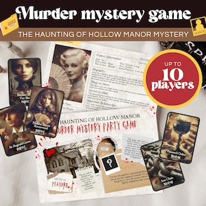 Printable Halloween Murder Mystery, Printable Halloween Game, Scary Party Games, Murder Mystery Games, Haunted House Games, Instant Download