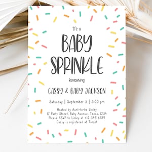 Editable Baby Sprinkle Invitation, Gender Neutral Bay Sprinkle, Minimalist Baby Sprinkle Invite Printable Template