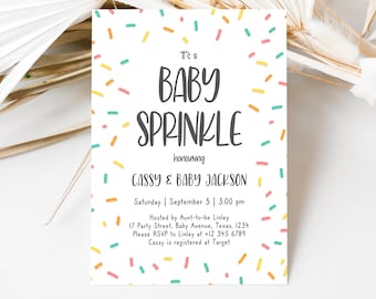 Bearbeitbare Baby Sprinkle-Einladung, geschlechtsneutrale Bay Sprinkle, minimalistische Baby Sprinkle laden druckbare Vorlage ein