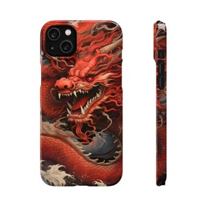 Chinese Dragon Phone Case Japanese Mythical Beast for iPhone 14, 13, 12, 11 Pro, X, Samsung Galaxy S20, 21, 22 Plus Google Pixel 5 5G Anime