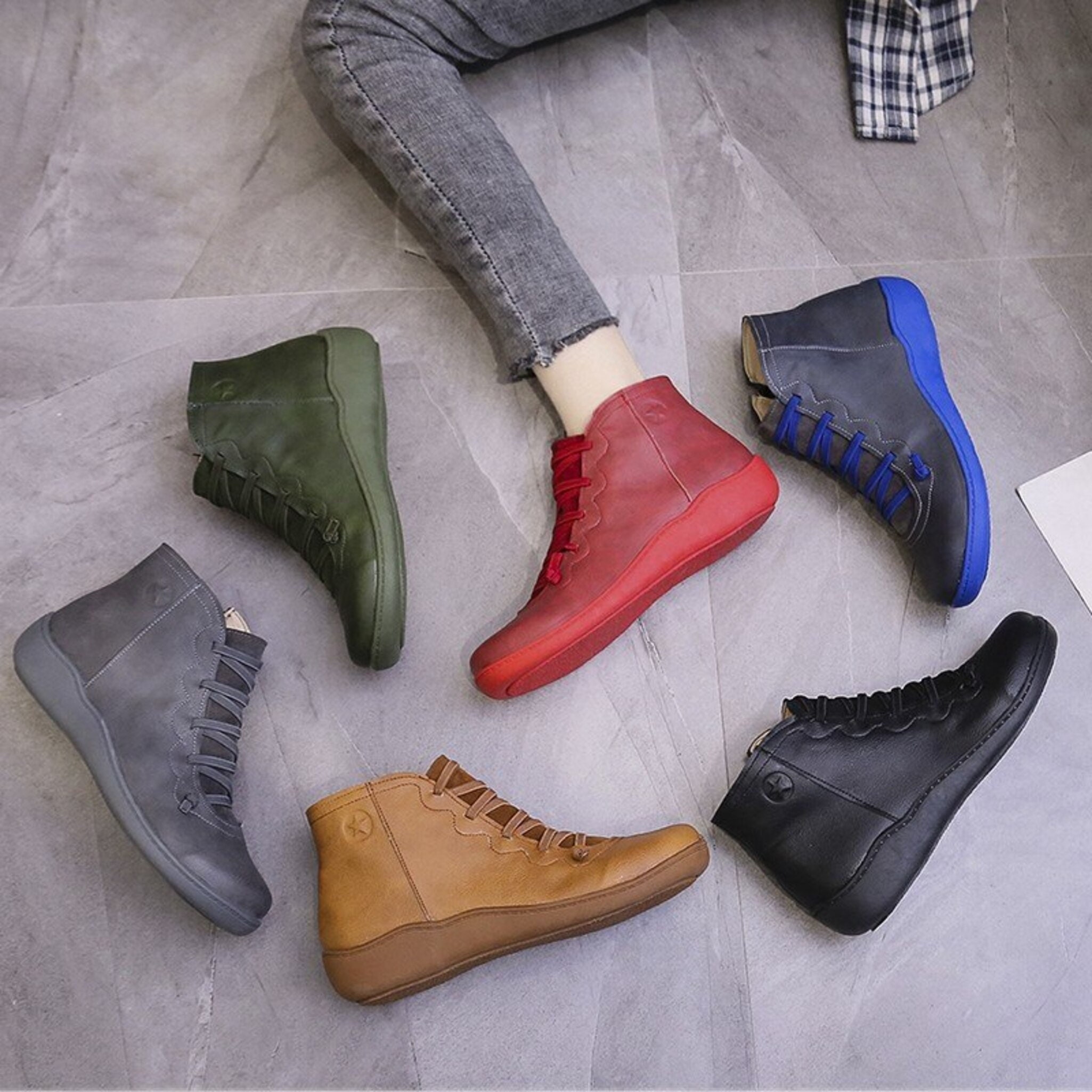 Womens Flats Boots - Etsy