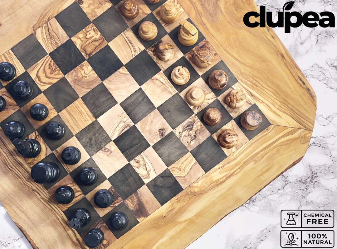 Olive Wood Chess Set, A Perfect Gift, Handmade Chess Board With Pieces
