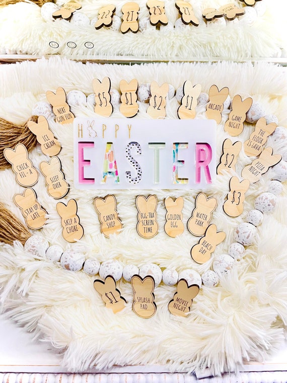 Easter Egg Hunt Tokens | Laser Cut SVG File, 24 Activity Tokens (Digital Download)