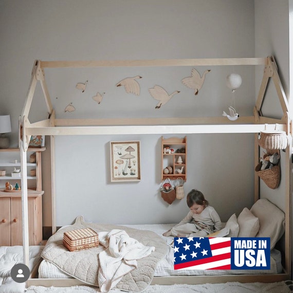 Montessori House Floor Bed: Baltic Birch Toddler Bed Frame