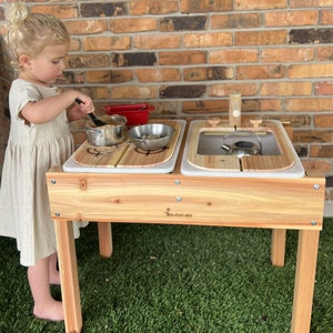 Sensory Table, Mud Kitchen, Water Sand Table, Ikea Flisat and Trofast, Outdoor Wooden Play Table, Toddler Gift image 2