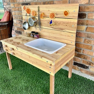 Mud Kitchen, Water Sand Table, Sensory Table, Ikea Flisat, Ikea Trofast, Activity Table for Kids, Outdoor Wooden Play Table,