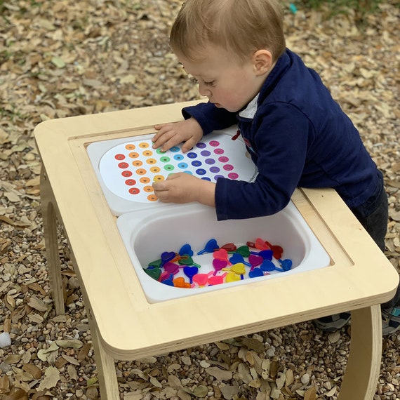 Mesa Sensorial, Ikea Flisat, Ikea Trofast, Mesa de Actividades para Niños,  Mesa de Juegos de Madera, Mesa de Agua y Arena, Mesa Sensorial-Solo -   México