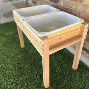 Sensory Table, Mud Kitchen, Water Sand Table, Ikea Flisat and Trofast, Outdoor Wooden Play Table, Toddler Gift image 10