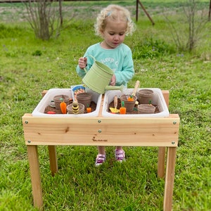 Sensory Table, Mud Kitchen, Water Sand Table, Ikea Flisat and Trofast, Outdoor Wooden Play Table, Toddler Gift image 1