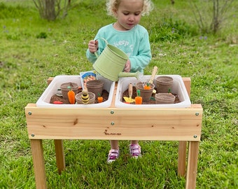 Sensory Table, Mud Kitchen, Water Sand Table, Ikea Flisat and Trofast, Outdoor Wooden Play Table, Toddler Gift