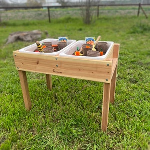 Sensory Table, Mud Kitchen, Water Sand Table, Ikea Flisat and Trofast, Outdoor Wooden Play Table, Toddler Gift image 7