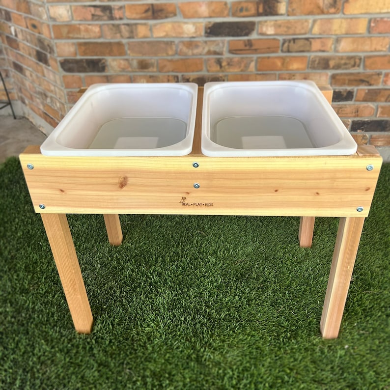 Sensory Table, Mud Kitchen, Water Sand Table, Ikea Flisat and Trofast, Outdoor Wooden Play Table, Toddler Gift Outdoor Table