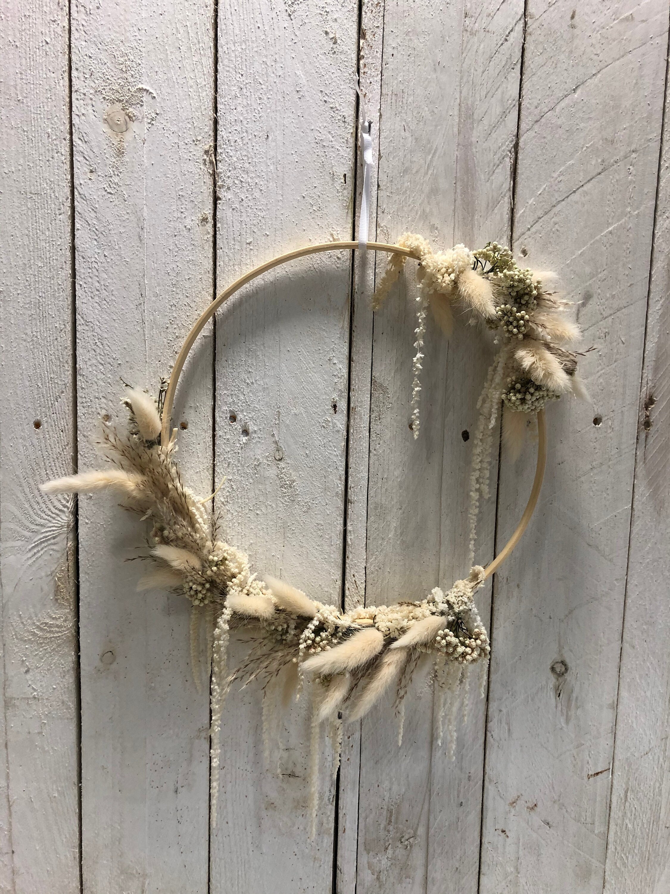 Douceur Couronne Florale de Fleurs Stabilisées et Séchées - Éternelles