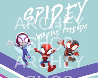 Invitación a la fiesta de cumpleaños de Ghost Spider Digital Personalizable imprimible: Spidey y sus increíbles amigos