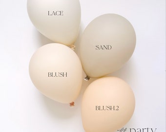 neutralny łuk balonowy na urodziny, neutralny kremowy łuk balonowy na baby shower, zestaw balonów neutralny boho, girlanda z balonów neutralny boho