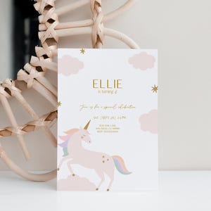 Unicorn Birthday Invitation Unicorn Party Unicorn Invitation Unicorn Editable Template Unicorn Template Invitation Editable Instant Download