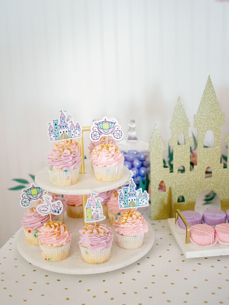 Princess Cupcake Topper Fairytale Cake Topper Birthday Party Etsy
