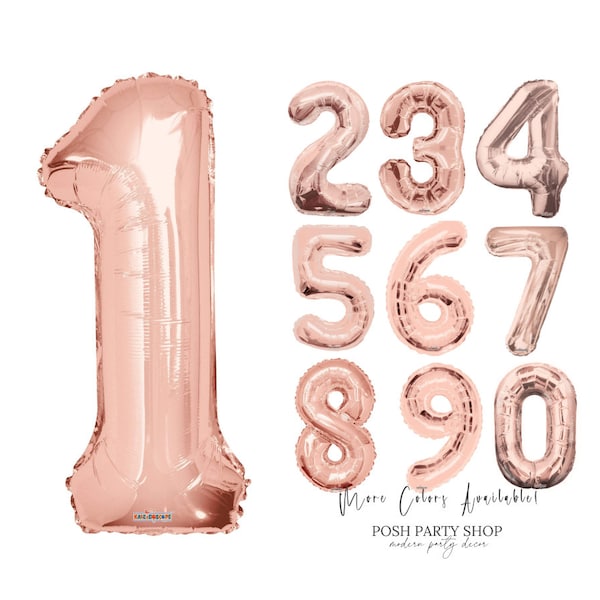 Rose Gold Number Balloon 34" Number Balloon Rose Gold Balloon Photo Prop Rose Gold Birthday Photoshoot Party Decor Balloon Number Birthday