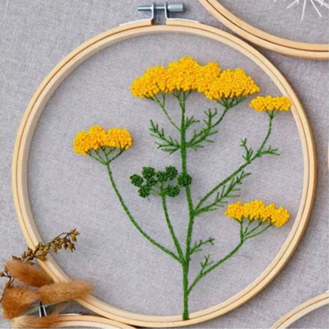 DIY Mesh Embroidery Set Hand Embroidery Transparent Flower Pattern ...