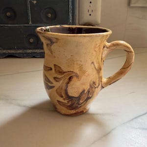 French Artisanal Pottery Marbled Mug Jaspe Aptware Savoie from Tuile a Loup in Paris