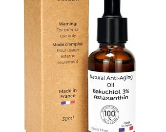 3% Bakuchiol + Astaxanthin in Squalane . Natural , Vegan , Anti aging oil.