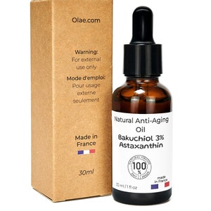 3% Bakuchiol Astaxanthin in Squalane . Natural , Vegan , Anti aging oil. image 1