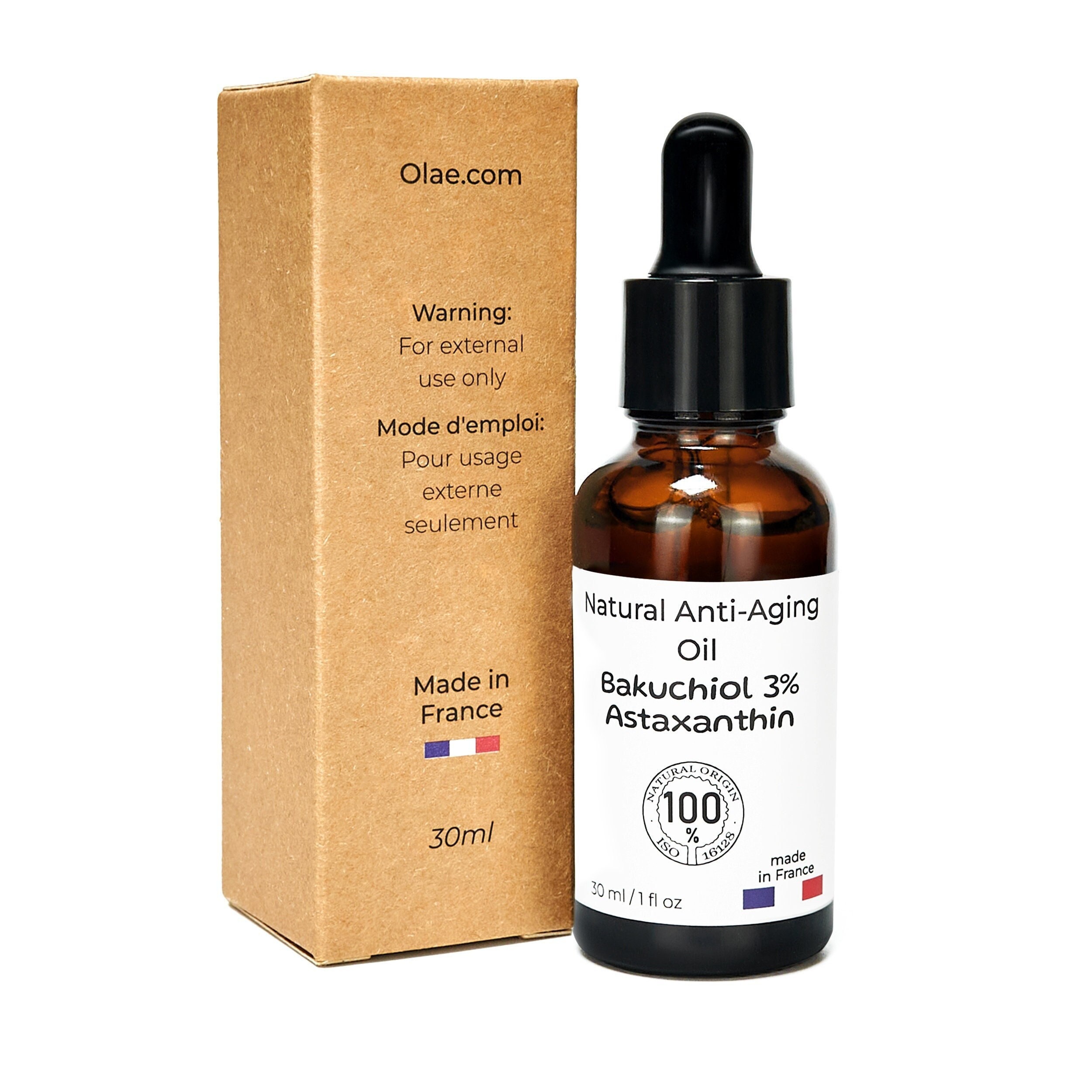 3% Bakuchiol + Astaxanthin in Squalane . Natural , Vegan , Anti aging oil.