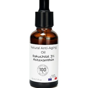 3% Bakuchiol Astaxanthin in Squalane . Natural , Vegan , Anti aging oil. image 3