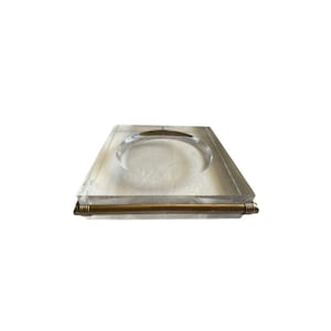 Italian 1970s Lucite Tray Square Brass Tray Square Vide Poche Clear Square Tray Dresser Tray Lucite Brass Square Tabletop Tray Home decor
