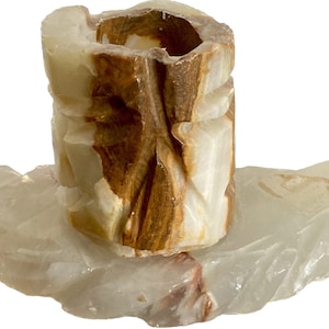 Onyx candlestick holder.