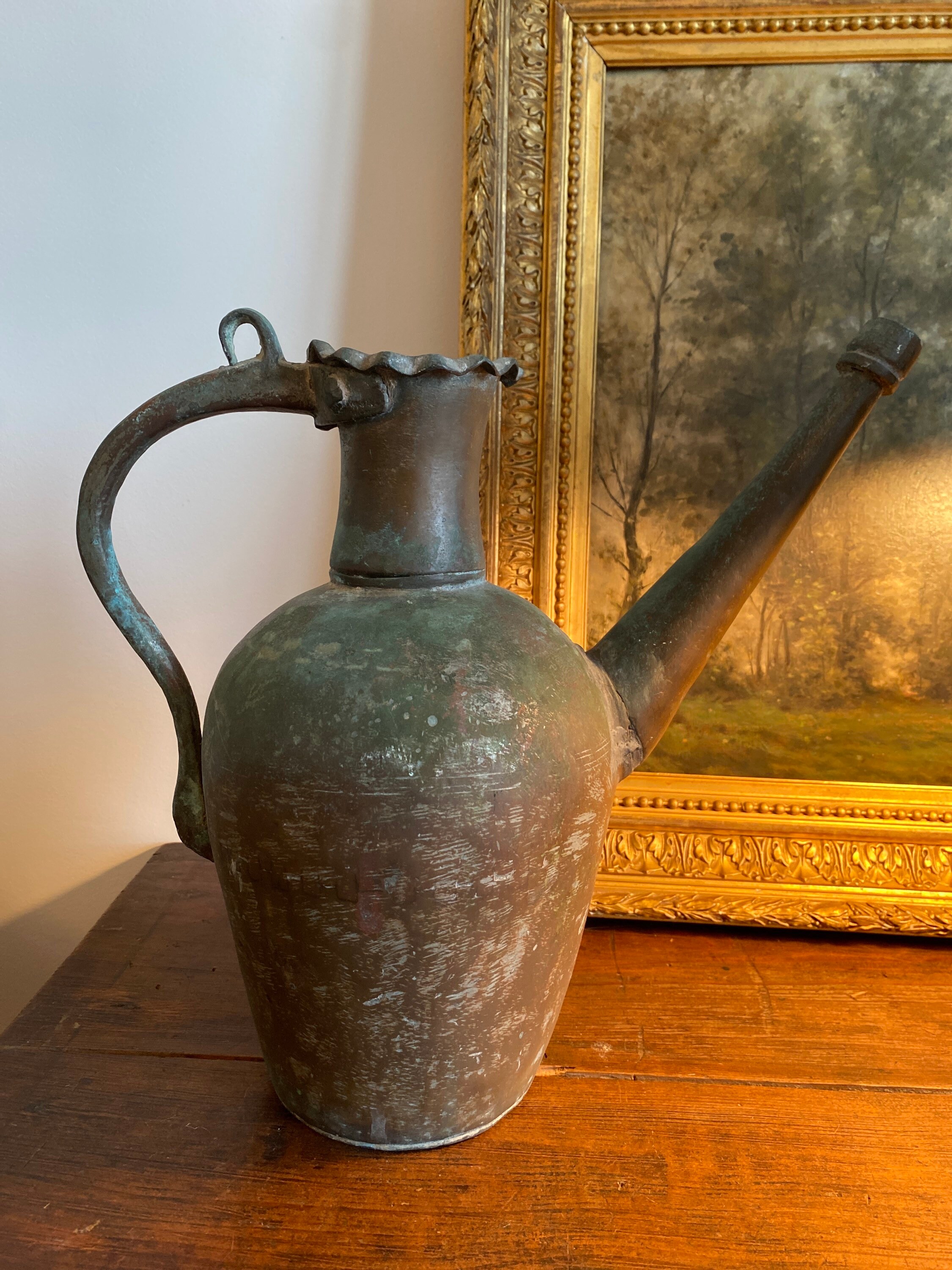 古い水差し ピッチャー 真鍮 フランスアンティーク アールデコ 2セット