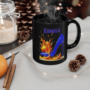 New &quot;KALAMA vs THE ORANGE&quot; 15OZ mug, Unique, Kamala 2024, Kamala for President, birthday gift, friend, Funny 2024 Black Mug (15oz)