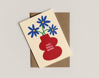 Get Well Soon | Greetings Card | Sympathy Card | Thinking of You | Speedy Recovery | Feel Better Soon | A6 | Bold Colours | Typographic