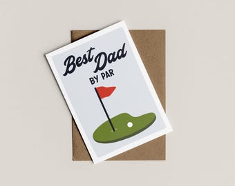Best Dad By Par | Greetings Card | Birthday Card | Father's Day | A6 | Bold Colours | Typographic