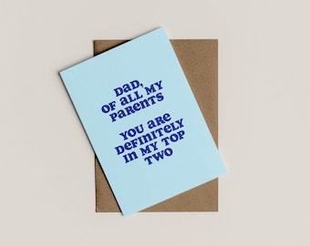 Father's Day Card | Sarcastic Card | Funny Card | Greetings Card | Favourite Parent | Birthday Card | A6 | Bold Colours | Typographic
