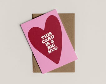 This Card Is A Big Hug Card | Greetings Card | Sympathy Card | A6 | Bold Colours | Typographic