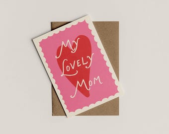 My Lovely Mom | Mother's Day Card | A6 | Bold Colours | Typographic