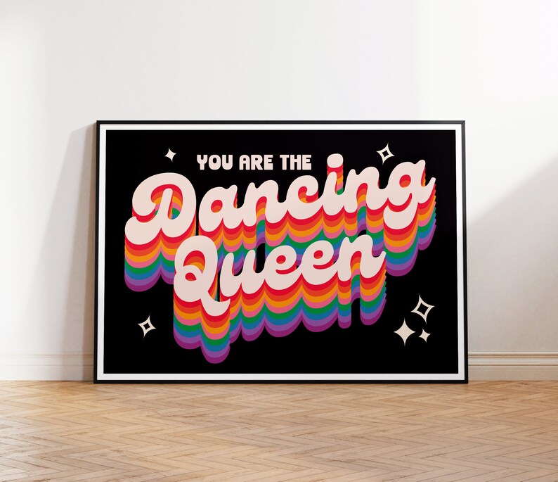 ABBA Dancing Queen Lyrics Print Wall Art A4 A3 A5 - Etsy